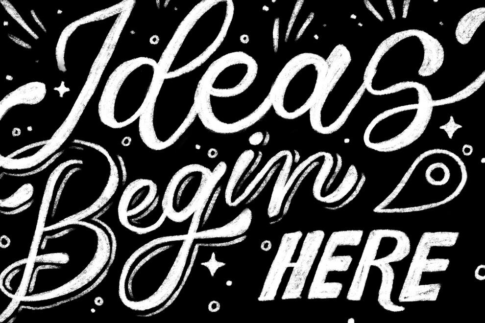 "Ideas Begin Here" Design competition mural concept